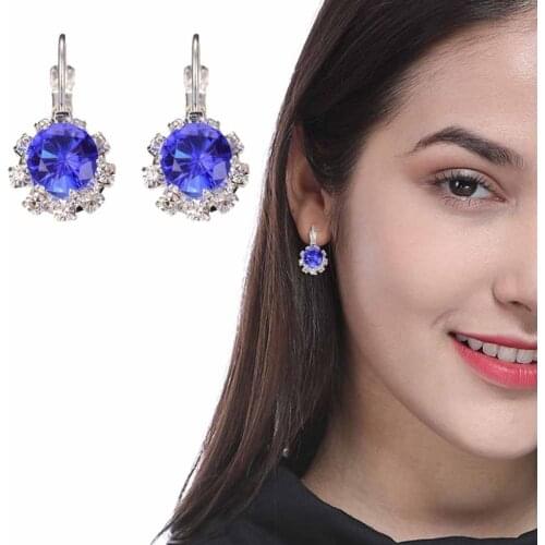 A Pair Gorgeous Multicolor Crystal EarringsBig Gem Stone Rhinestone Drop Earring For Women Jewelry