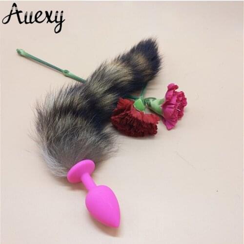 AUEXY Silicone Butt Plugs Fox Tail Anal Plug Ass Massage Animal Buttplug Adult Sextoy for Couples Woman Men Cosplay Sex Products