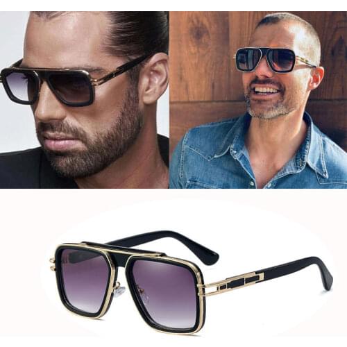 2021 Luxury brand design Fashion Classic Style Retro Gradient lens Sunglasses Men Flat top Vintage Sun Glasses Oculos 95882