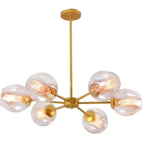 Loft Modern Pendant Light Silver Gold Glass Ball Hanging Lamp Hanglamp Kitchen Light Fixture Dining Living Room Luminaire