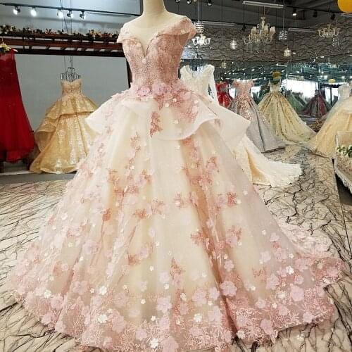 Luxury Pink Princess Evening Dress Bride Wedding Toast Banquet Performance Tutu Skirt Elegant Birthday Party Prom Dress A071
