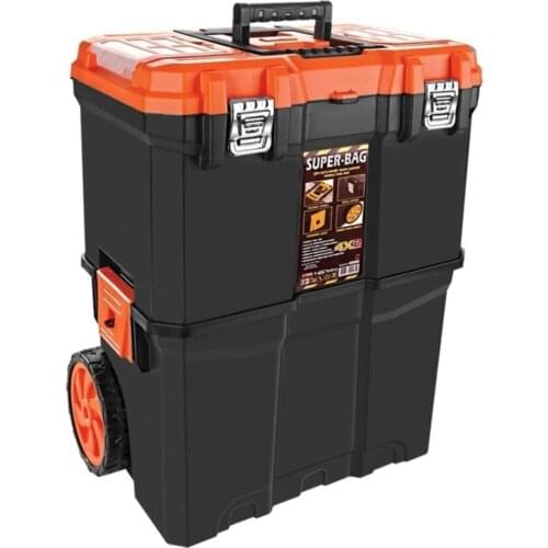 Rolling Tool Box with Wheels, Foldable Comfort Handle, and Removable Top – Toolbox Organizers and Storage by Stalwart