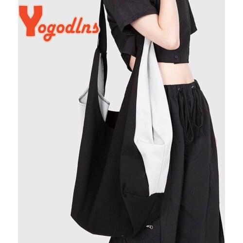 Yogodlns Fashion Canvas Shoulder Bag Large Capacity Top-handle bag Color-blocking Shopping Tote Bag Casual Sport Gym Bag Handbag