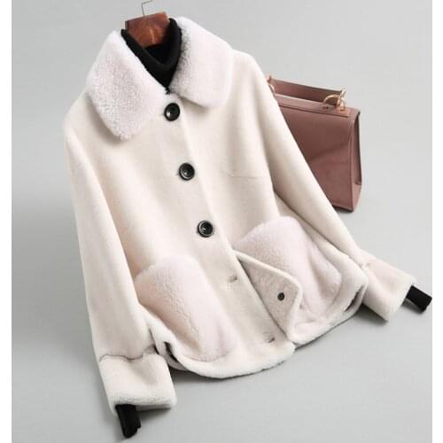 Real Sheep Shearling Fur Coat Winter Jacket Women Real Wool Coats and Jackets Women Clothes 2020 Chaqueta Mujer