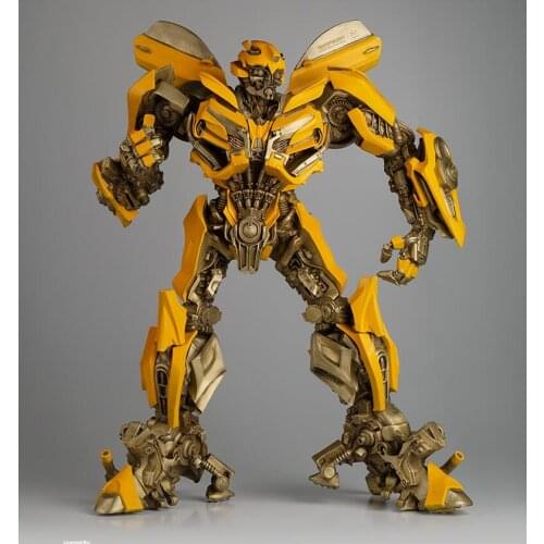 1:5 Genuine authorized Pure Brass Sculpture handmade Robot Toy Transformation Series Bumblebee Robot Bronze Statue