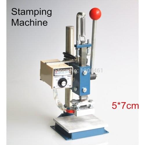 1 Set Manual Hot Foil Stamping Machine Foil Stamper Printer Leather Embossing 220V/110V Press Machine (5x7cm)