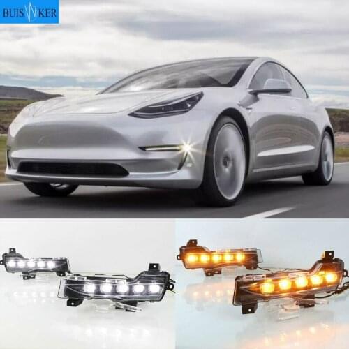 1Set Car LED DRL Daytime Running Light For Tesla Model 3 2017 2018 2019 2020