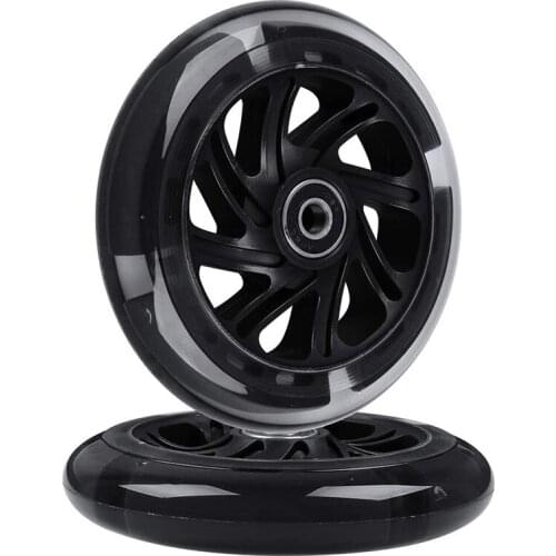 1Pair 120mm Children Scooter LED Lights Flashing Wheels with Bearings Front/Rear LED Flashing Scooter Wheels