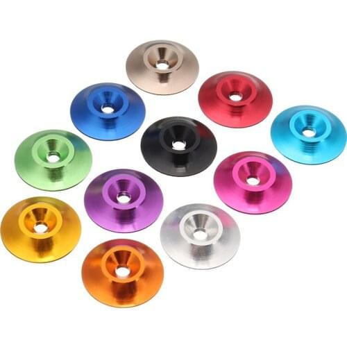 10cs/Set M3AN4 M3 Aluminum Alloy Countersunk Conical Grommet Gasket Washer Spacer Anodize Multi-color Colorful Pink Orange Green
