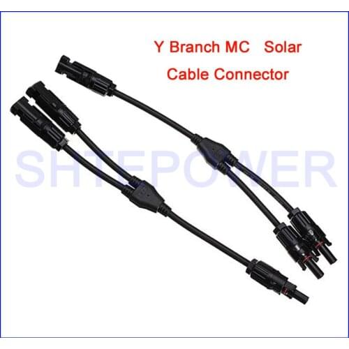 2 Pairs Solar Panel Y Type 1 to 2 solar Connector MFF and FMM Branch Cable Free shipping 1/2 pairs options