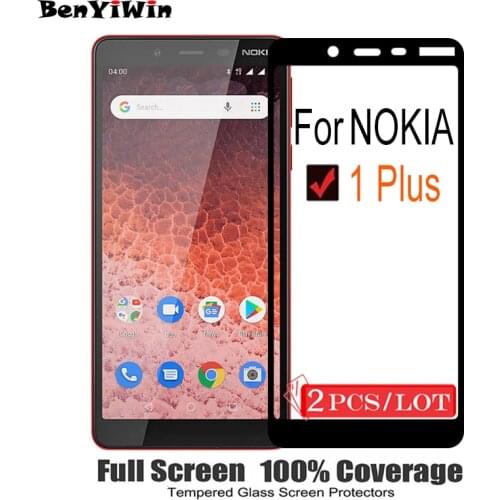 2PCS Original Full Cover Screen Protector Tempered Glass For Nokia 1 Plus On Scratch Proof Protective Case Film For 1PLus Glass