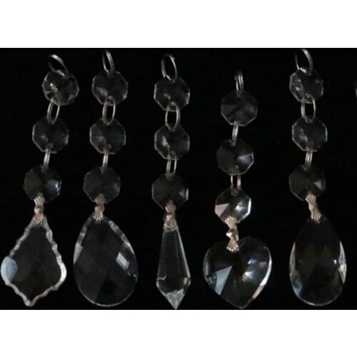 5PCS/Set Hanging Chakra Suncatcher Crystal Chandelier Prism Parts Feng Shui Rainbow Sparkling Xmas Decoration