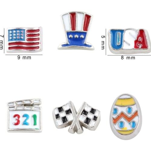 20Pcs/lot Metal Africa Map Floating Charms Glass Living Locket Jewelry Accessories