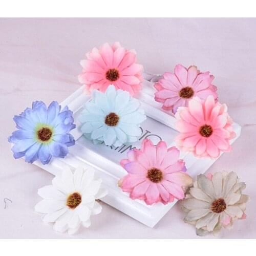 20pcs Silk Sunflower Artificial Flowers Wedding Party Decoration DIY Scrapbooking Wreath DIY Head Crafts Fake Flowers