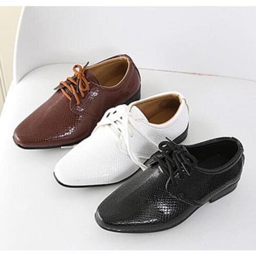 2020 New Kids Genuine Leather Wedding Dress Shoes for Boys Brand Children Black Wedding Shoes Boys Formal Wedge Sneakers 21-36