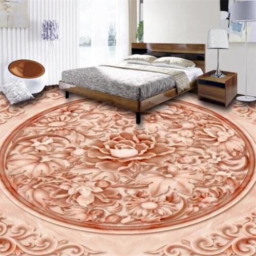 Wellyu Chinese style peony pattern living room bathroom 3D floor tiles custom large mural 3D wallpaper papel de parede