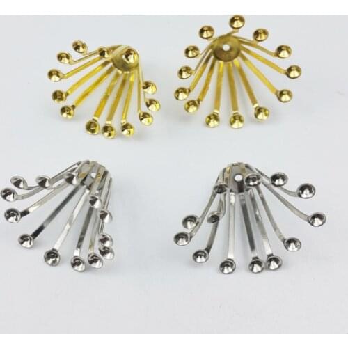 50pcs 15x22mm Filigree flower Wraps Metal Charms For Embellishment Scrapbook DIY Jewelry Metal Craft ear accessories