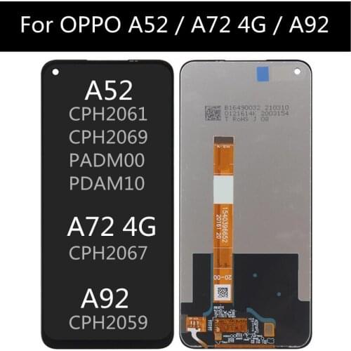 For OPPO A52 LCD Display Touch Screen Digitizer Assembly Replacement For OPPO PDAM10 6.5" LCD