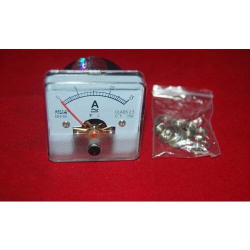 1PC AC 0-15A Analog Ammeter Panel AMP Current Meter 50*50mm directly Connect