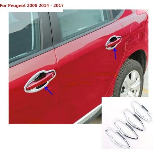 Car styling cover protection detector trim ABS chrome External Bowl stick lamp frame part For Peugeot 2008 2014 2015 2016 2017