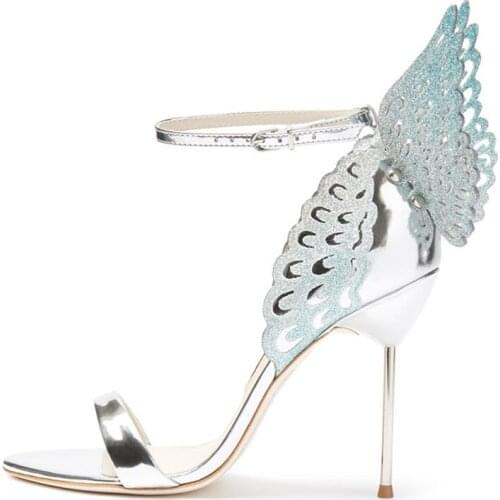 New Design High Quality Women Butterfly High Heels Sandals Exquisite beautiful Wing Shoes Female Banquet Paty Dress heel Shoes