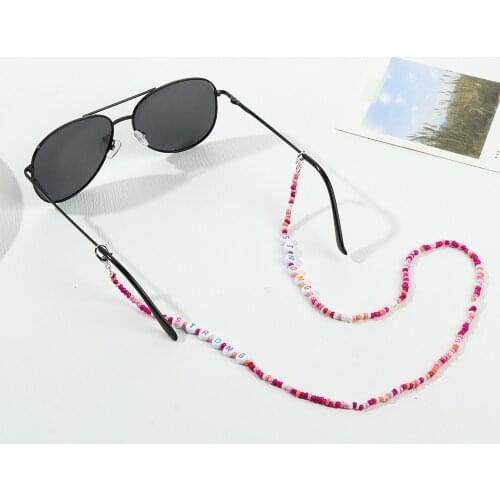 Cute Candy Color Acrylic Beaded Glasses Chain Holder Necklace Children Sunglasses Lanyard Eyeglass Cord Eyewear Non-slip Strap