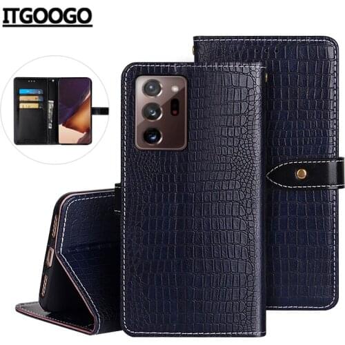Case For Samsung Galaxy Note 20 Ultra Case Cover Crocodile Grain Flip Leather Case For Note 20 Ultra Cover Business Phone Case