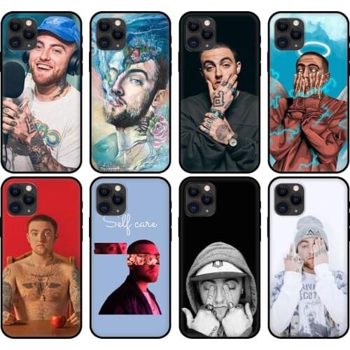 Black tpu case for iphone 5 5s se 6 6s 7 8 plus x 10 cover for iphone XR XS 11 pro MAX case Rappers MacMiller