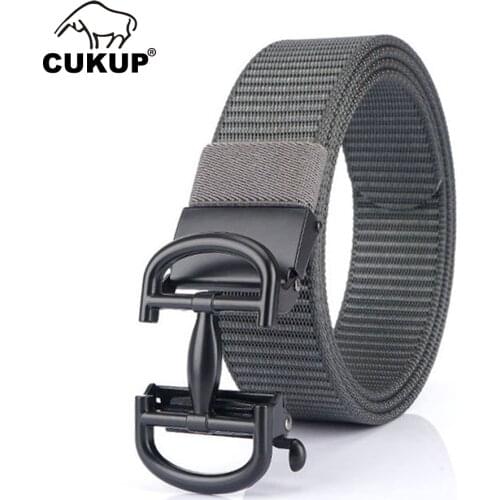 CUKUP Mens New Designer Knitting Accessories Unique Design Zinc Buckle Fashion Nylon Belt Quality Canvas Belts for Men CBCK216