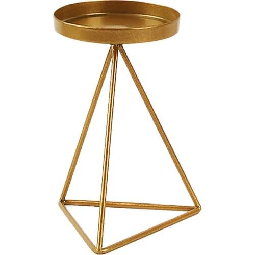 Decorative Candle Stick Candlestick Nordic Style Wrought Iron Triangle Home Tetrahedron For Wedding Party Dinning Decoration Cup