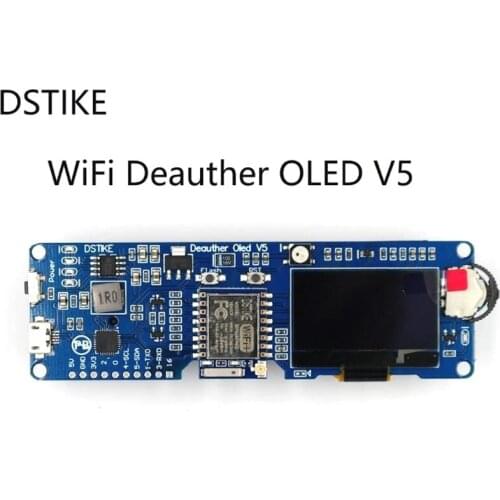 DSTIKE WiFi Deauther OLED V5 ESP8266 Development Board for 18650 Battery Polarity Protection wiht Case Antenna 4MB New