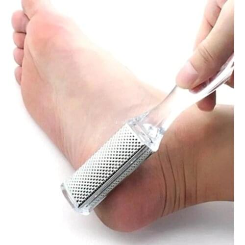 1PCS Double Side Steel Foot Rasp Plastic Handle Pedicure Rasp Feet Knife Callus Dead Skin Remover Foot Care Tools