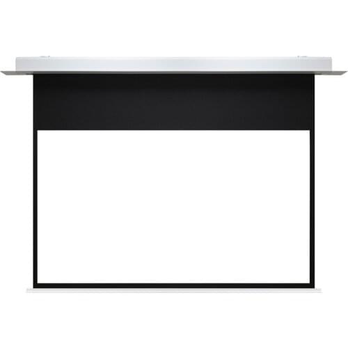 E6SWA 1:1 Matte White Reccessed In-Ceiling Motorized Retractable Projector Screen with Multiple Controls for Smart Home