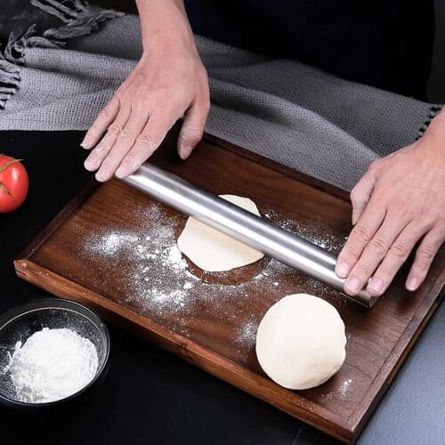 Stainless Steel French Rolling Pin Metal for Bakers Cookie & Pastry Dough and Dough Bakeware Roller Kitchen Tools