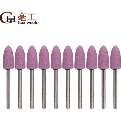 Haowook 10pcs/set 3*8mm Abrasive Mounted Stone For Dremel Rotary Tools Grinding Stone Wheel Head Dremel Tools Accessories