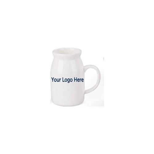 Ceramic milk mug/cup of bone china, logo can be printed as advertising/promotional gifts