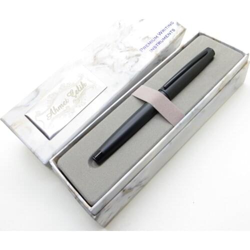 Wings Marble R66 Matte Black Chrome Roller Pen | İsme Special Pen | Gift Pen