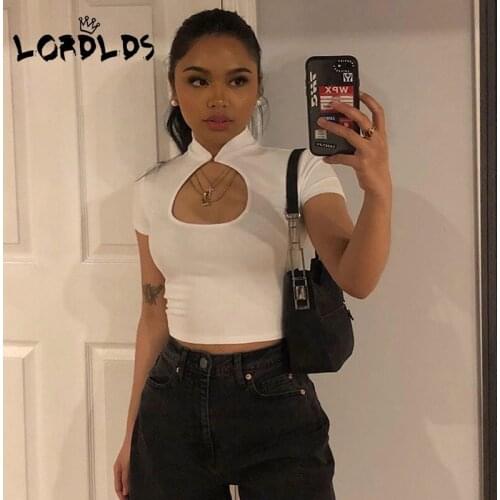 Женские однотонные футболки LORDLDS China At AliExpress