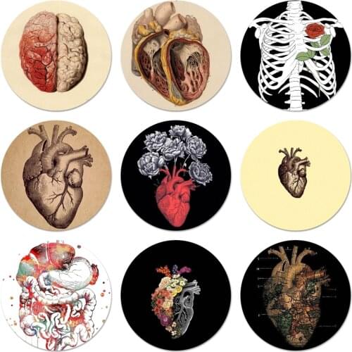 Medical Human Organs Badge Brooch Pin Accessories For Clothes Backpack Decoration gift 58mm