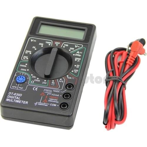 Mini Digital Multimeter with Buzzer Voltage Ampere Meter Test Probe DC AC LCD M18