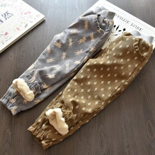 Korean Style Autumn Winter Boys Girls Fashion all-match Corduroy Pants Kids Pockets Soft Trousers 2-7 T Children Thicken Pants