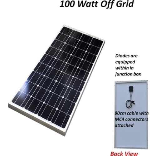 100w Solar Panel Monocrystalline cell Photovoltaic solar panel system for 12V Battery RV Boat , Car, Home Solar Power
