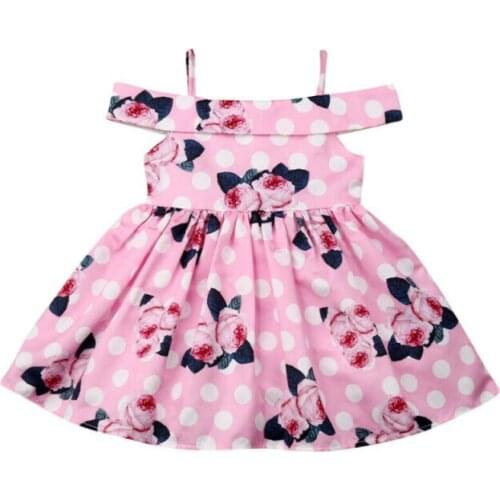 New Children Summer Clothing Toddler Kids Baby Girl Off Shoulder Clothes Newborn Flower Shortsleeve Formal Dress Outfits 1-6T