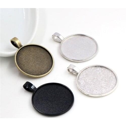 New Fashion 10pcs 25mm Inner Size 4 Colors Plated Classic Simple Style Cabochon Base Setting Charms Pendant