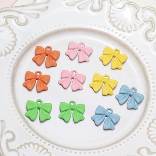 Zinc Alloy Bow Spray Paint Color Charms Pendant 10pcs/lot For DIY Handmade Earrings Jewelry Material