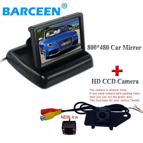 Foldable 4.3" car reversing monitor + for MITSUBISHI RVR ASX 2013/2014 rear original hd ccd car back up camera on promotiom