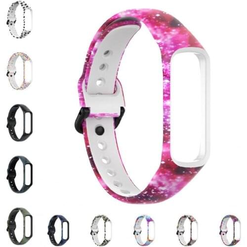 New Print Pattern Wristband Soft Skin-friendly Replacement Watch Strap Silicone Replacement Band For Samsung Galaxy Fit2 SM-R220
