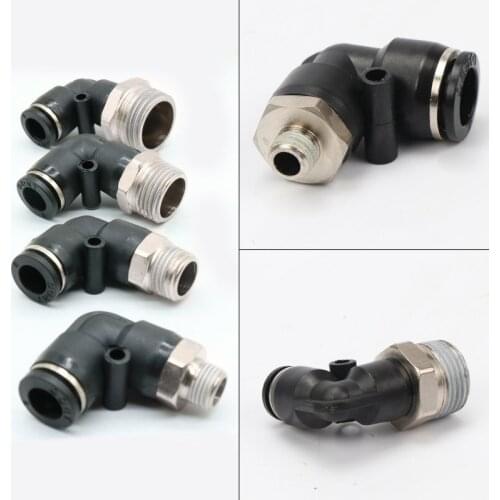 Air pipe connector pneumatic quick fitting elbow thread pneumatic quick plug PL4 / 6 / 8 / 10 / 12mm cylinder 8-02