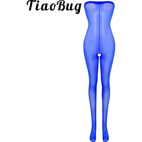 TiaoBug Women Sexy Lingerie Bodysuit Stretchy Crotchless Body Stocking Pantyhose Open Crotch Bodystocking Catsuit Porn Underwear