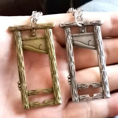 Explosive guillotine necklace, guillotine pendant, witch Vika, gothic jewelry, mens and womens Necklaces